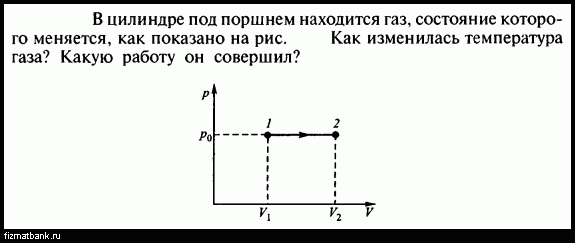 В цилиндре под поршнем находится идеальный газ