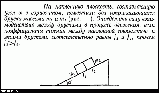 Коэффициент трения между бруском и плоскостью