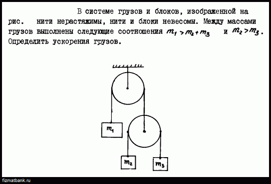 Найти ускорения блоков