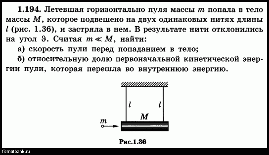 Горизонтально летящая пуля массой 10 г попала