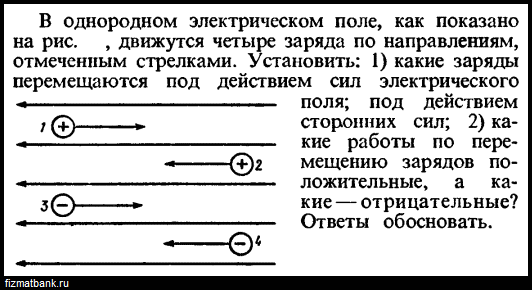 Однородное электрическое поле действует на