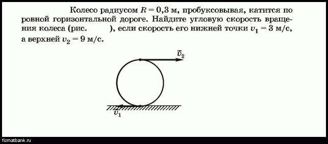 Колесо радиусом 0 1 м вращается. Угловая скорость катящегося колеса. Колесо радиумом р катитяс. Скорость колеса на радиусе. Задача про катящееся колесо.