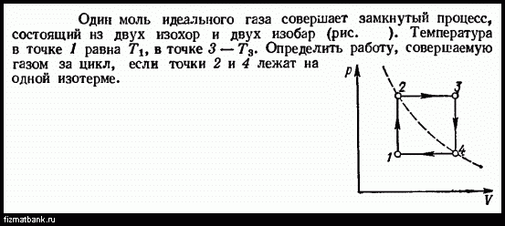 Одноатомный идеальный газ совершает цикл процесс