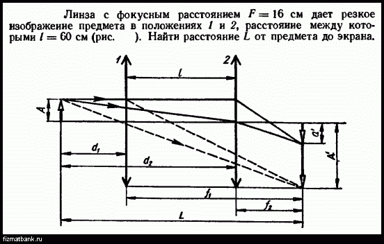 У линзы 1 больше фокусное расстояние