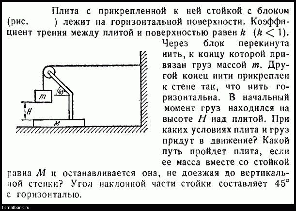 Массивный груз покоящийся на горизонтальной опоре