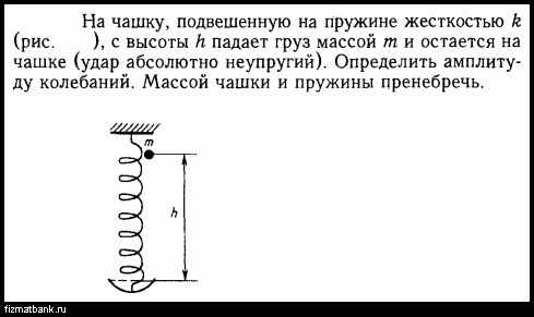 Груз на пружине совершает колебания с амплитудой