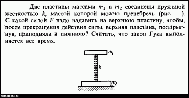 Определи массу груза который на пружине жесткостью