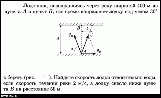 Скорость лодки относительно берега