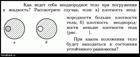 Каково равновесие неоднородного шара в положениях изображенных на рисунке 78 заштрихованная