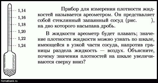 Плотность жидкости на ареометре плотность