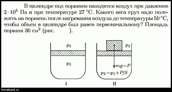 В цилиндре под поршнем находится твердое вещество цилиндр поместили в печь на рисунке схематично