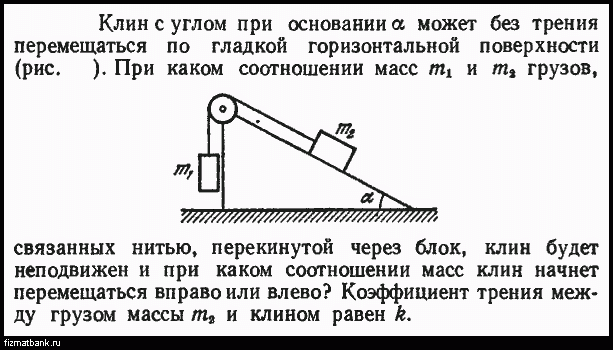 Сила трения при угле