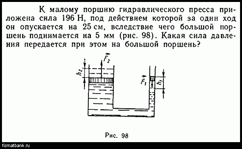 На рисунке изображена упрощенная схема гидравлического подъемника где а это малый поршень