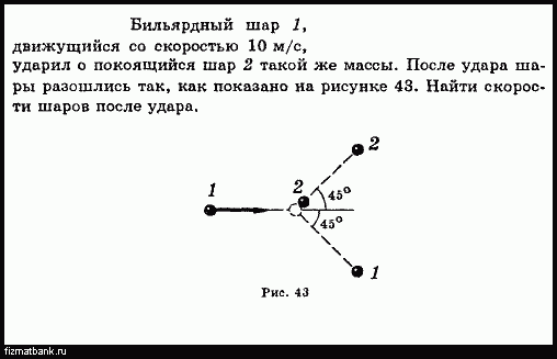 На покоящийся шар