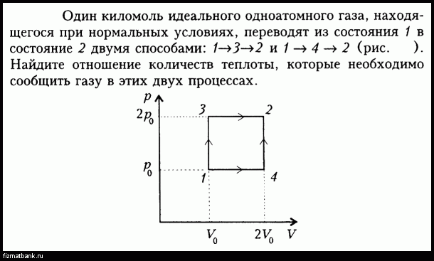 Идеальный одноатомный газ совершил