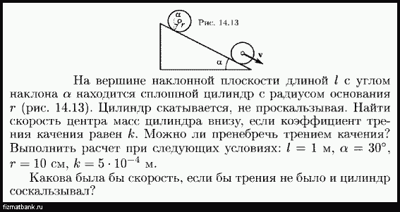 С вершины наклонной плоскости