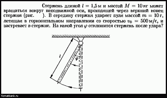 Стержень вращается вокруг оси