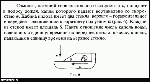 Летящая горизонтально со скоростью