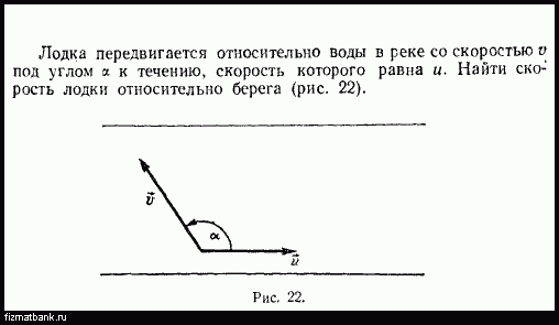 С лодки движущейся со скоростью