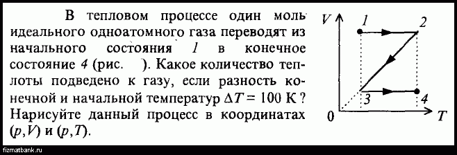 1 моль одноатомного газа